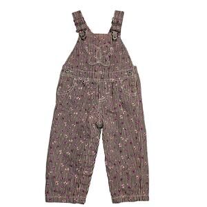 OshKosh Overalls Toddler Size 12 mo Striped Butterflies Vestbak Bib Style Pants